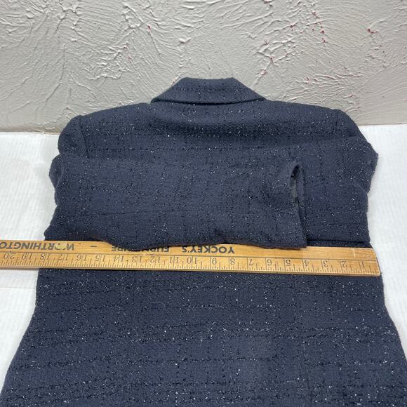 Sag Harbor Gray Button Up Collared Metallic Texture Shirt Coat Womens Petite 8 - Picture 5 of 5